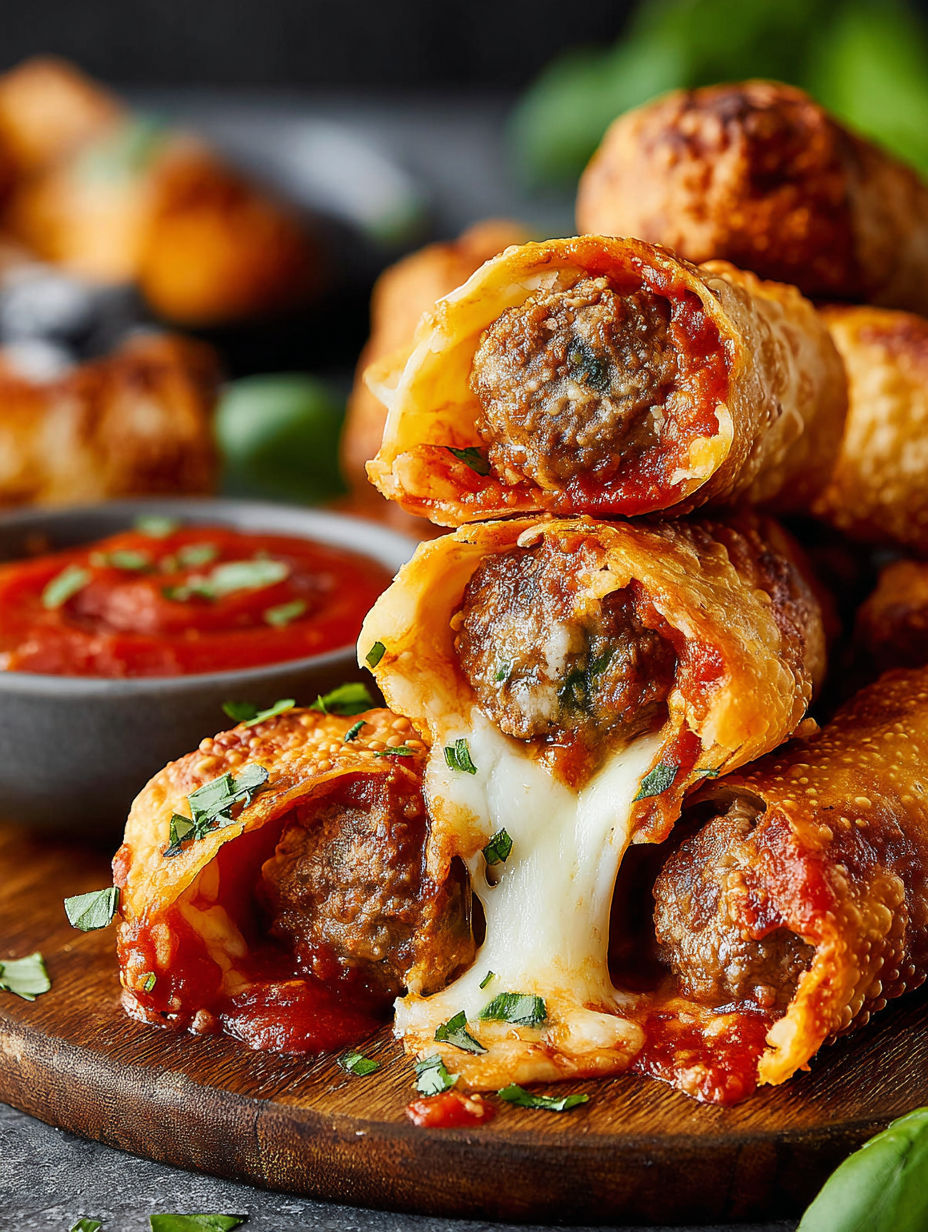 Meatball Sub Egg Rolls.