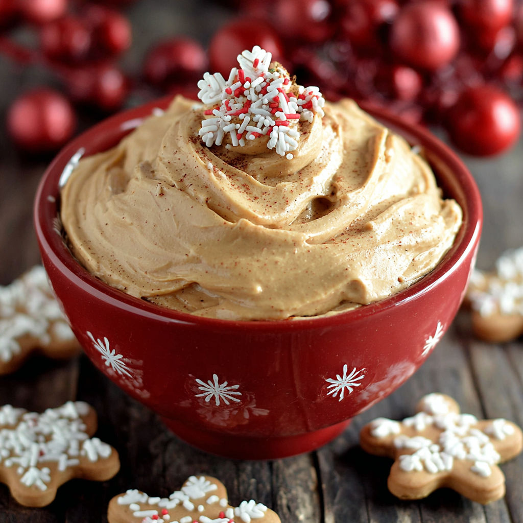 A bowl of creamy gingerbread dip.