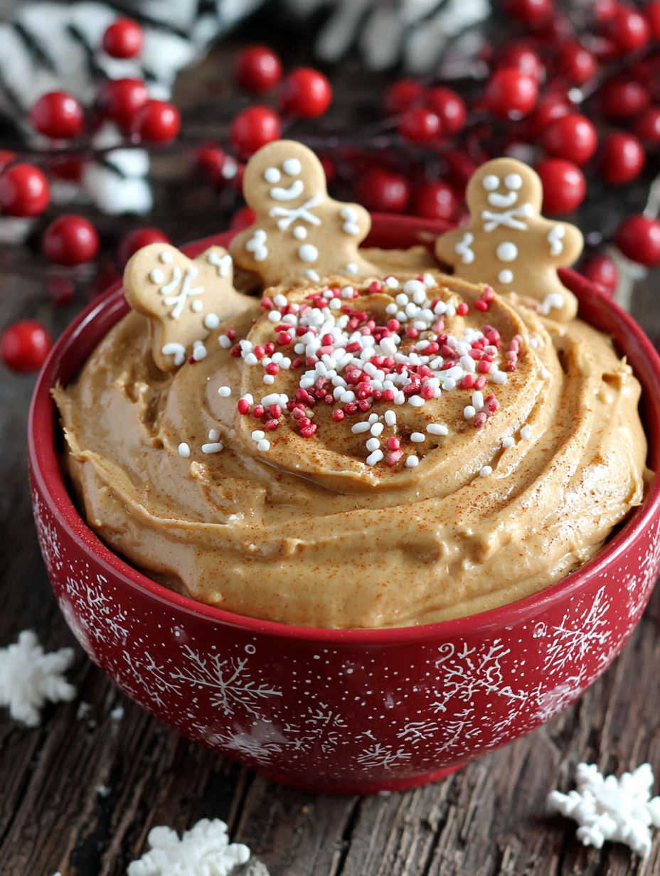 A bowl of creamy gingerbread dip.