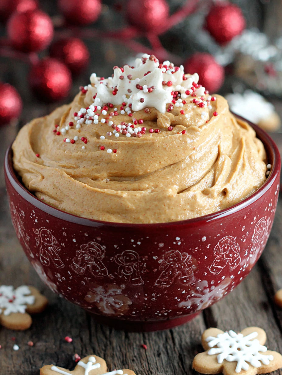 A bowl of creamy gingerbread dip.