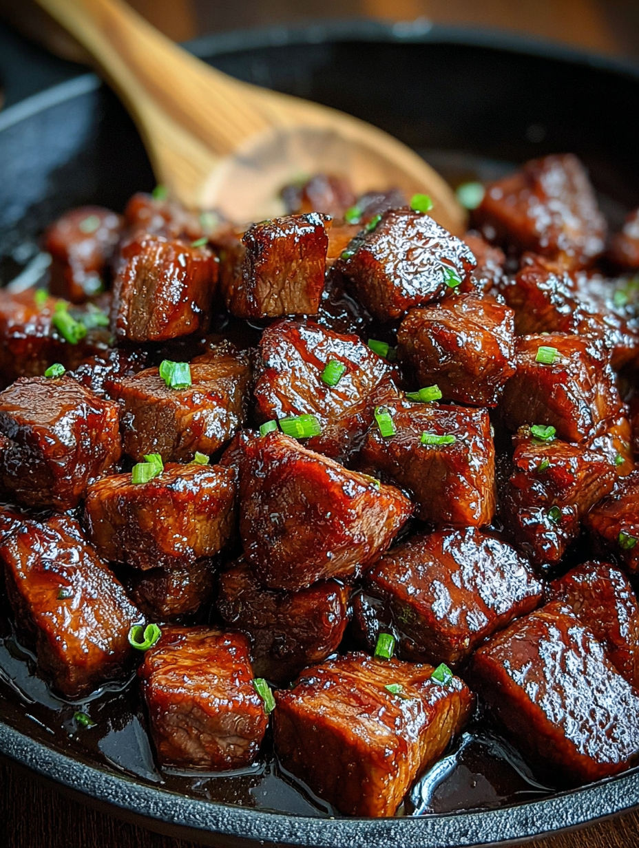 A close up of a delicious looking steak dish.