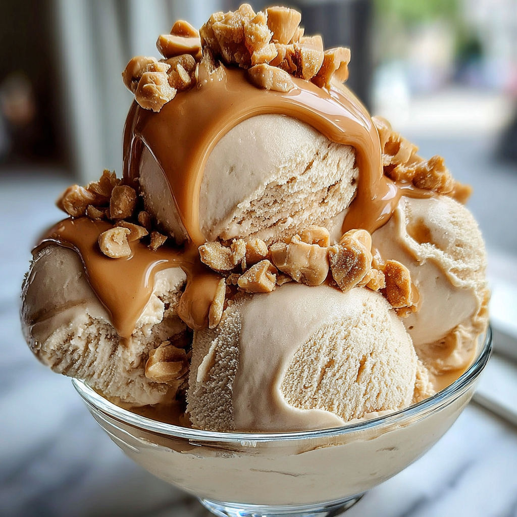 A bowl of peanut butter Greek frozen yogurt.