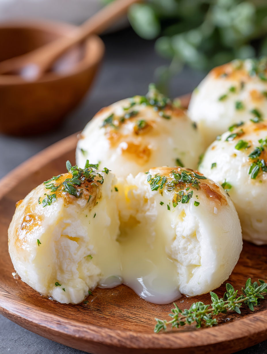 A plate of four egg white bites with herbs on top.