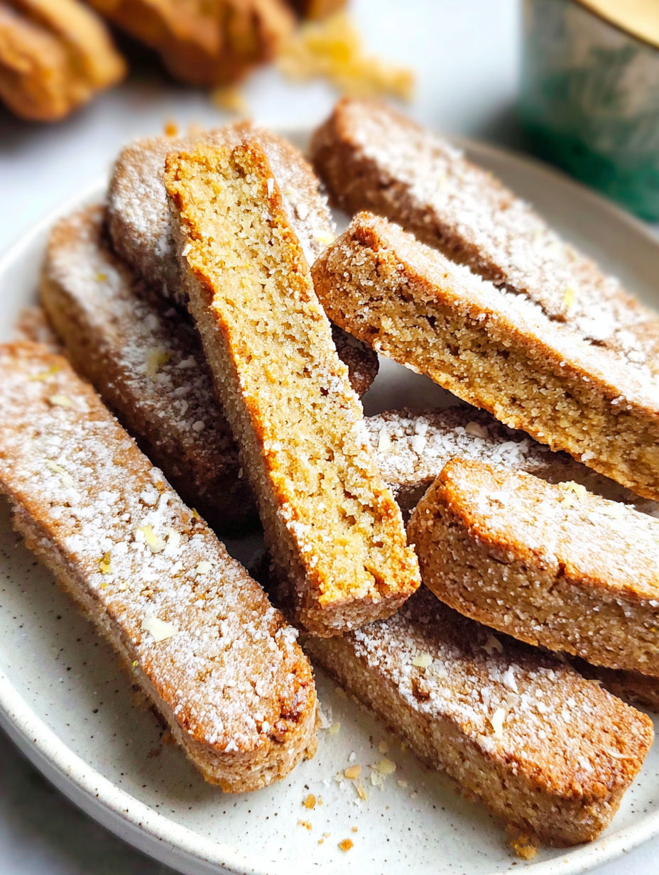 A plate of Swedish honey-toffee cookie fingers.