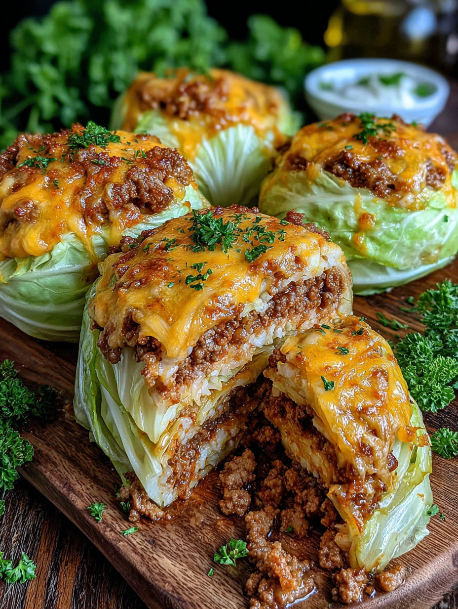 Oven baked cabbage burgers are a healthy and hearty meal option.