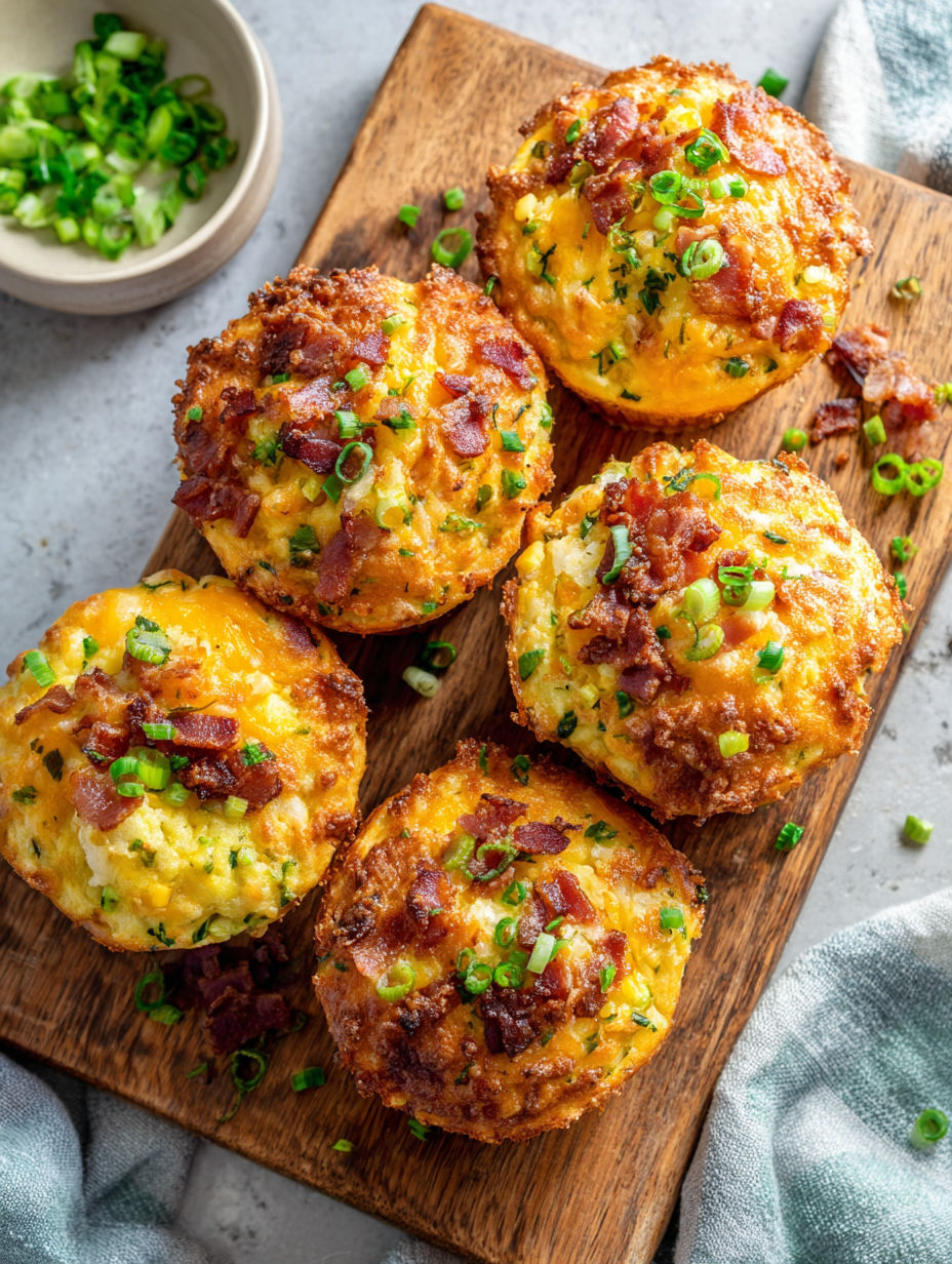 A plate of ham and cheese breakfast muffins.