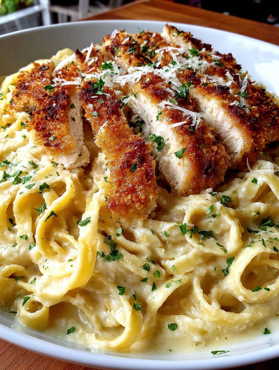 A plate of pasta with chicken and cheese.