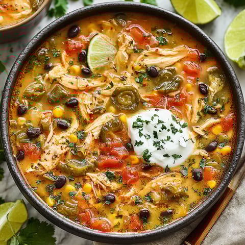 A bowl of chicken and vegetable soup.