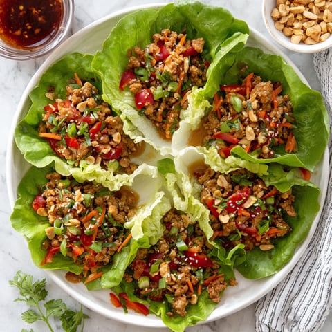A plate of chicken lettuce wraps.