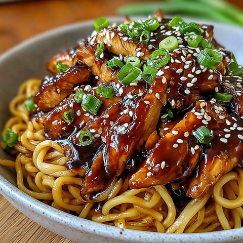 A bowl of chicken teriyaki noodles.