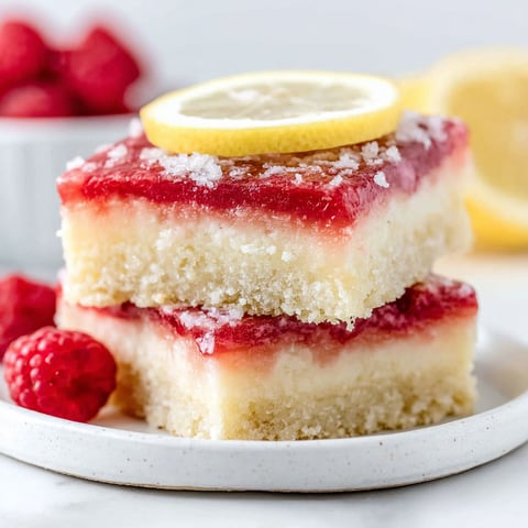A stack of lemon raspberry bars.