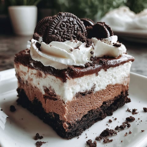 A slice of Oreo Delight cake.