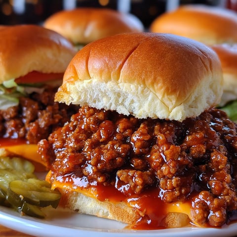 A plate of sloppy joes with a bun.