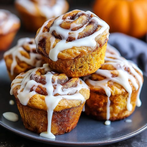 Three muffins with cinnamon rolls and frosting.
