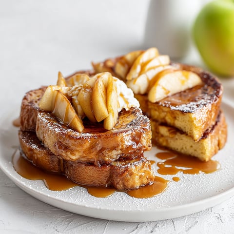 A plate of French toast with caramel sauce.
