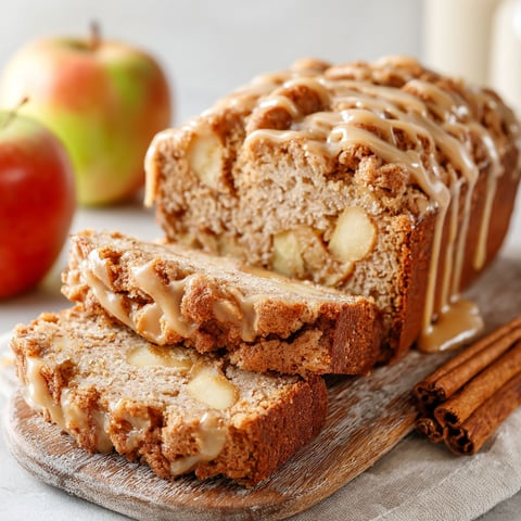 A slice of gluten-free cinnamon apple bread.