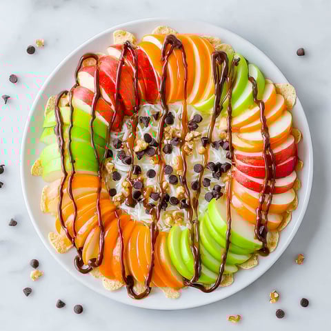 A plate of Caramel Apple Nachos.