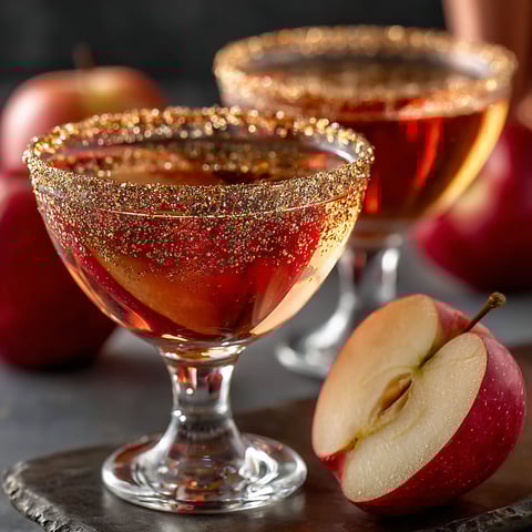 A glass of a cursed apple martini.