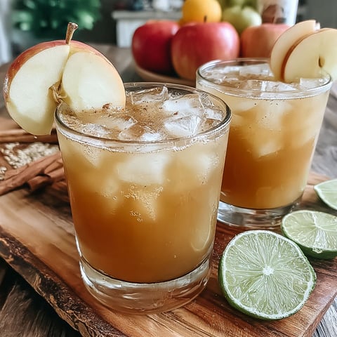 Two glasses of apple cider margarita on a table.