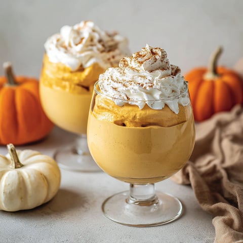Two glasses of pumpkin mousse.