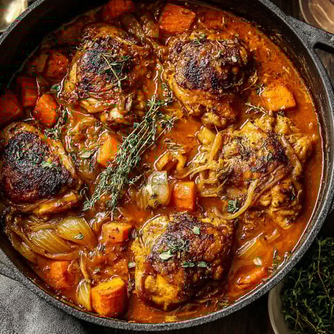 A crockpot filled with chicken and vegetables.