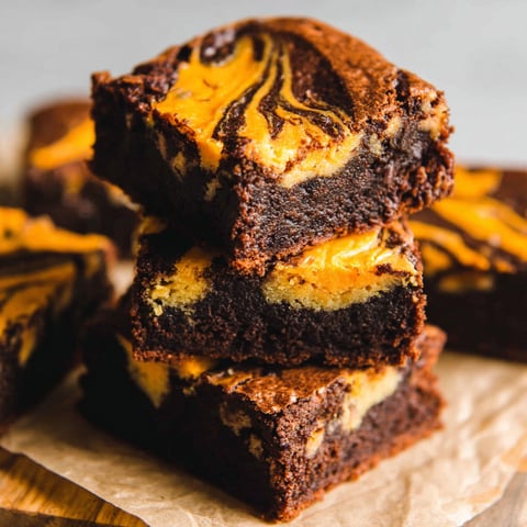 Halloween cream cheese swirl brownies.