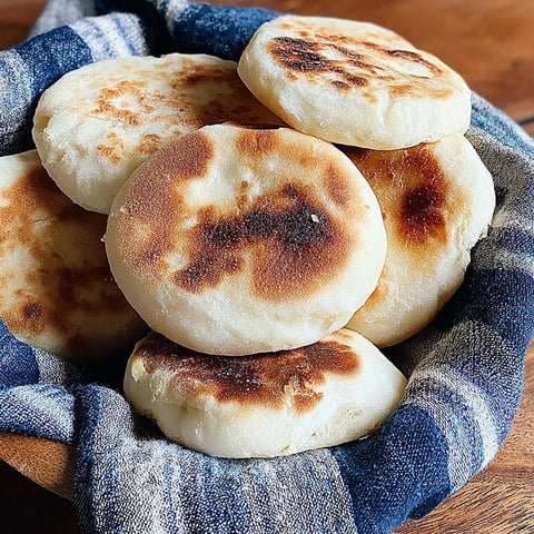 A stack of baked bread.