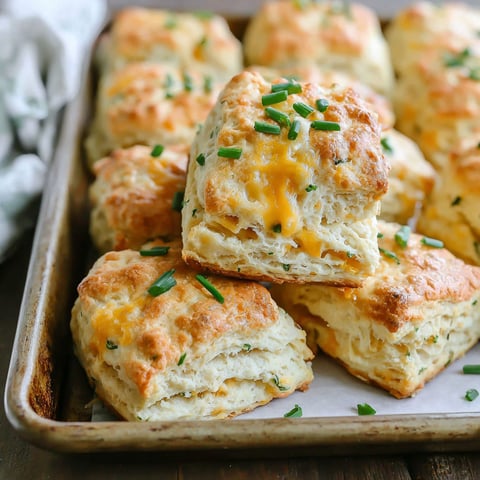 A tray of scones with chives and cheese.