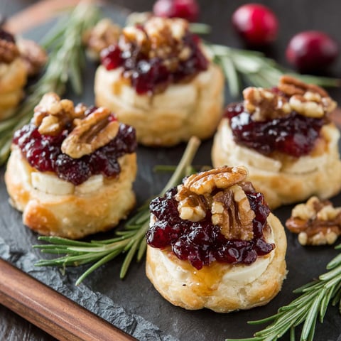 A plate of Cranberry Brie Bites with Orange.