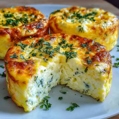 A plate of baked cottage cheese eggs.