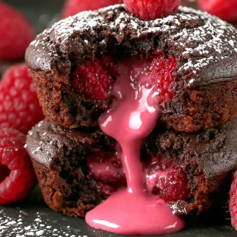 A chocolate raspberry lava cupcake with pink icing.